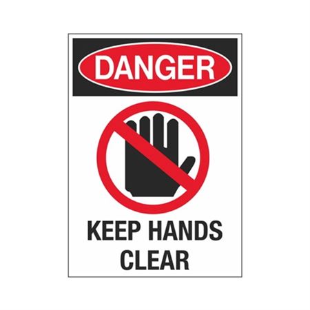 Danger Keep Hands Clear 10" x 14" Sign - Graphic